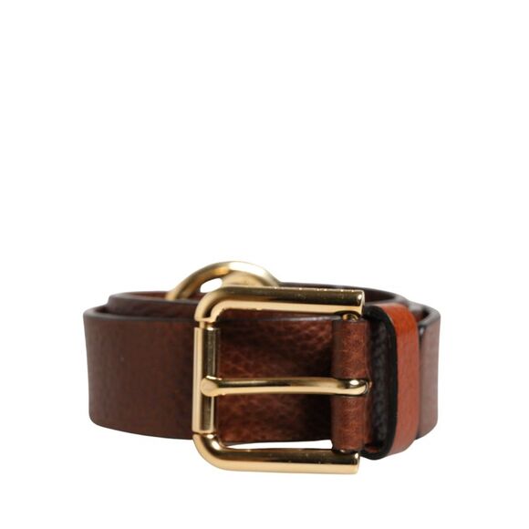 Dolce & Gabbana Men Brown Classic Leather Metal Buckle Men's Belt
